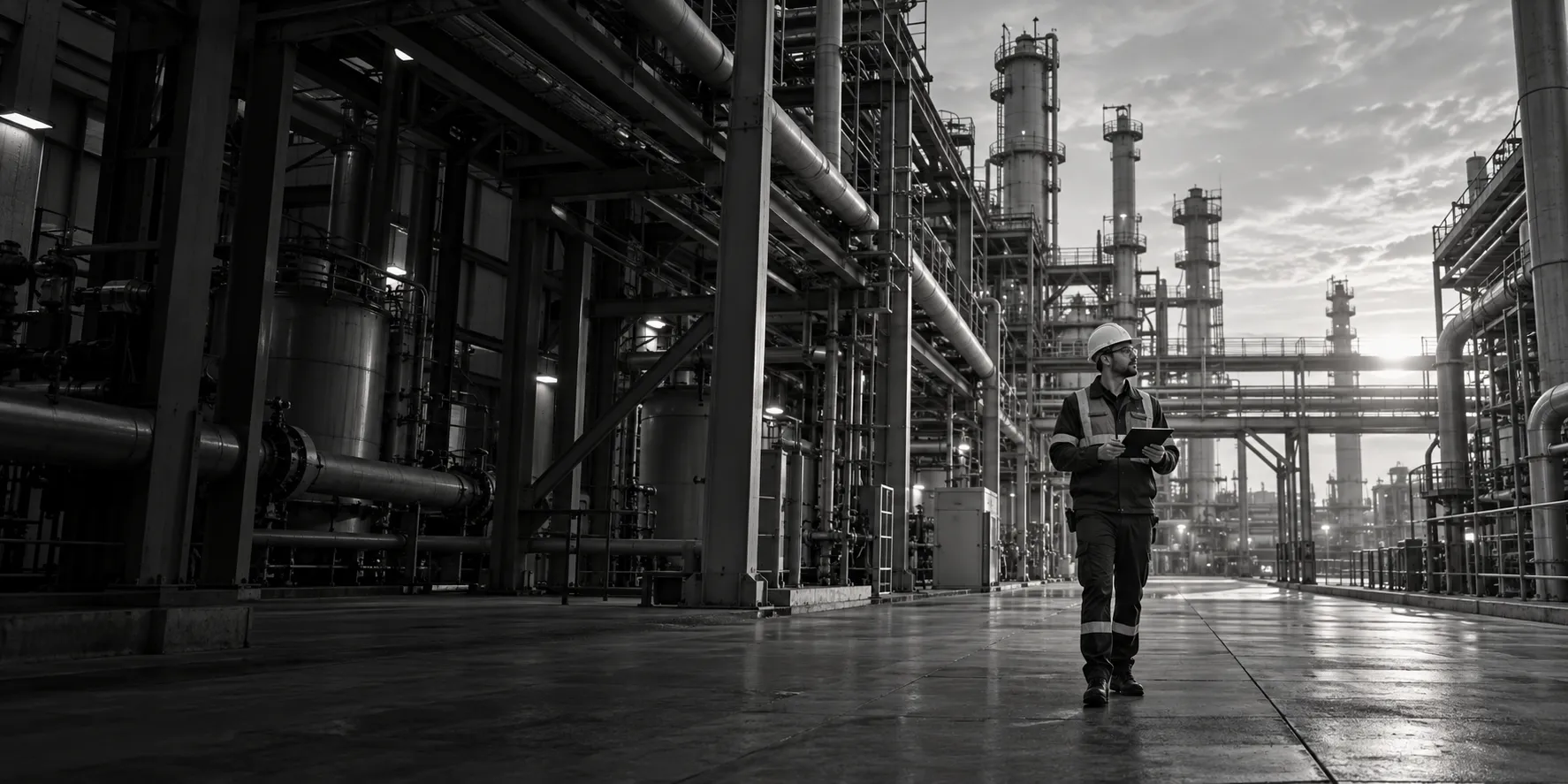 Profissionais em ambiente industrial